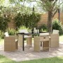 Conjunto de Comedor de Jardín 5 pcs Beige ratán sintético en Sillas de jardín | Comprar online en Foru.es
