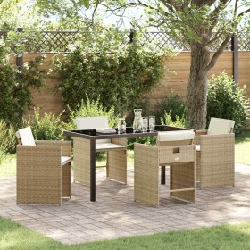 Conjunto de Comedor de Jardín 5 pcs Beige ratán sintético en Sillas de jardín | Comprar online en Foru.es