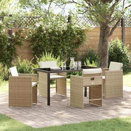 Conjunto de Comedor de Jardín 5 pcs Beige ratán sintético en Sillas de jardín | Comprar online en Foru.es