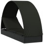 Tumbona con toldo redondo ratán sintético negro 211x57x140 cm de vidaXL, Tumbonas - Ref: Foro24-319644, Precio: 178,04 €, Des...