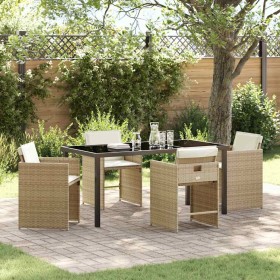 Conjunto de Comedor de Jardín 5 pcs Beige ratán sintético en Sillas de jardín | Comprar online en Foru.es
