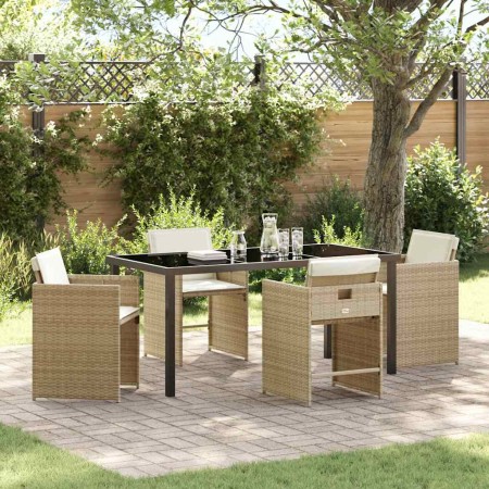 Conjunto de Comedor de Jardín 5 pcs Beige ratán sintético en Sillas de jardín | Comprar online en Foru.es