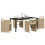 Conjunto de Comedor de Jardín 5 pcs Beige ratán sintético en Sillas de jardín | Comprar online en Foru.es