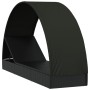 Tumbona con toldo redondo ratán sintético negro 211x57x140 cm de vidaXL, Tumbonas - Ref: Foro24-319644, Precio: 178,04 €, Des...