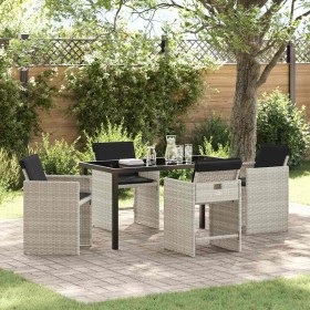 Conjunto de Comedor de Jardín 5 pcs Gris Claro ratán sintético en Sillas de jardín | Comprar online en Foru.es
