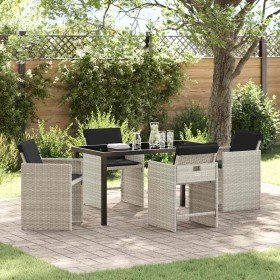 Conjunto de Comedor de Jardín 5 pcs Gris Claro ratán sintético en Sillas de jardín | Comprar online en Foru.es