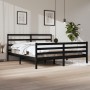 Estructura de cama de madera maciza de pino negra 200x200 cm de vidaXL, Camas y somieres - Ref: Foro24-3105030, Precio: 164,1...