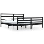Estructura de cama de madera maciza de pino negra 200x200 cm de vidaXL, Camas y somieres - Ref: Foro24-3105030, Precio: 164,1...