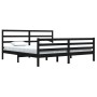 Estructura de cama de madera maciza de pino negra 200x200 cm de vidaXL, Camas y somieres - Ref: Foro24-3105030, Precio: 164,1...