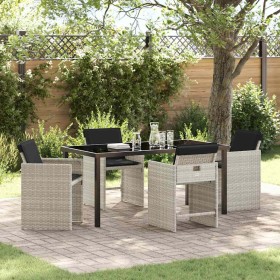Conjunto de Comedor de Jardín 5 pcs Gris Claro ratán sintético en Sillas de jardín | Comprar online en Foru.es