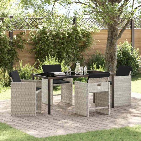 Conjunto de Comedor de Jardín 5 pcs Gris Claro ratán sintético en Sillas de jardín | Comprar online en Foru.es