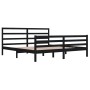 Estructura de cama de madera maciza de pino negra 200x200 cm de vidaXL, Camas y somieres - Ref: Foro24-3105030, Precio: 164,1...