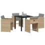 Conjunto de Comedor de Jardín 5 pcs Beige ratán sintético en Sillas de jardín | Comprar online en Foru.es