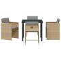 Conjunto de Comedor de Jardín 5 pcs Beige ratán sintético en Sillas de jardín | Comprar online en Foru.es