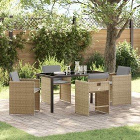 Conjunto de Comedor de Jardín 5 pcs Beige ratán sintético en Sillas de jardín | Comprar online en Foru.es
