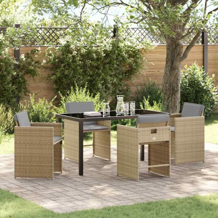 Conjunto de Comedor de Jardín 5 pcs Beige ratán sintético en Sillas de jardín | Comprar online en Foru.es