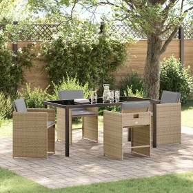 Conjunto de Comedor de Jardín 5 pcs Beige ratán sintético en Sillas de jardín | Comprar online en Foru.es