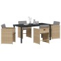 Conjunto de Comedor de Jardín 5 pcs Beige ratán sintético en Sillas de jardín | Comprar online en Foru.es
