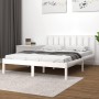 Estructura de cama de madera maciza de pino blanca 140x200 cm de vidaXL, Camas y somieres - Ref: Foro24-3105072, Precio: 122,...
