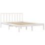 Estructura de cama de madera maciza de pino blanca 140x200 cm de vidaXL, Camas y somieres - Ref: Foro24-3105072, Precio: 122,...