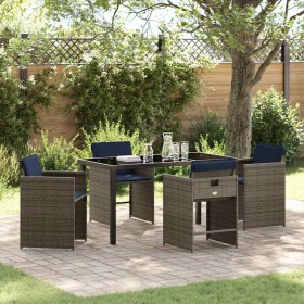 Conjunto de Comedor de Jardín 5 pcs Gris ratán sintético en Sillas de jardín | Comprar online en Foru.es
