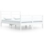 Estructura de cama de madera de pino maciza blanca 140x200 cm de vidaXL, Camas y somieres - Ref: Foro24-3105007, Precio: 124,...