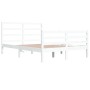 Estructura de cama de madera de pino maciza blanca 140x200 cm de vidaXL, Camas y somieres - Ref: Foro24-3105007, Precio: 124,...
