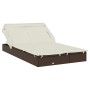 Tumbona 2 personas toldo plegable ratán PE marrón 213x118x97 cm de vidaXL, Tumbonas - Ref: Foro24-319649, Precio: 257,48 €, D...