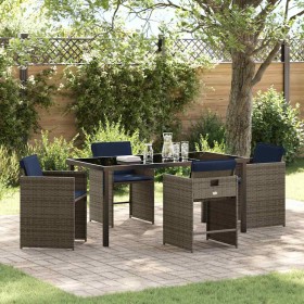Conjunto de Comedor de Jardín 5 pcs Gris ratán sintético en Sillas de jardín | Comprar online en Foru.es
