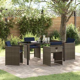 Conjunto de Comedor de Jardín 5 pcs Gris ratán sintético en Sillas de jardín | Comprar online en Foru.es