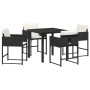 Conjunto de Comedor de Jardín 5 pcs Negro ratán sintético en Sillas de jardín | Comprar online en Foru.es