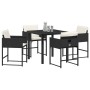 Conjunto de Comedor de Jardín 5 pcs Negro ratán sintético en Sillas de jardín | Comprar online en Foru.es