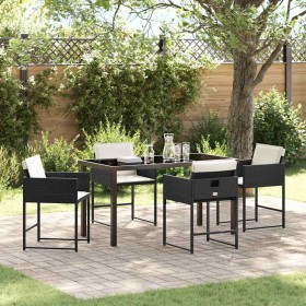 Conjunto de Comedor de Jardín 5 pcs Negro ratán sintético en Sillas de jardín | Comprar online en Foru.es