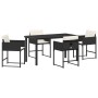 Conjunto de Comedor de Jardín 5 pcs Negro ratán sintético en Sillas de jardín | Comprar online en Foru.es