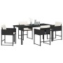 Conjunto de Comedor de Jardín 5 pcs Negro ratán sintético en Sillas de jardín | Comprar online en Foru.es
