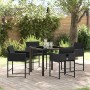 Conjunto de Comedor de Jardín 5 pcs Negro ratán sintético en Sillas de jardín | Comprar online en Foru.es