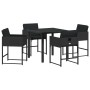 Conjunto de Comedor de Jardín 5 pcs Negro ratán sintético en Sillas de jardín | Comprar online en Foru.es