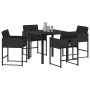 Conjunto de Comedor de Jardín 5 pcs Negro ratán sintético en Sillas de jardín | Comprar online en Foru.es