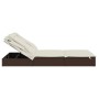 Tumbona 2 personas toldo plegable ratán PE marrón 213x118x97 cm de vidaXL, Tumbonas - Ref: Foro24-319649, Precio: 257,48 €, D...
