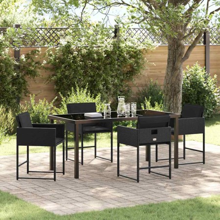 Conjunto de Comedor de Jardín 5 pcs Negro ratán sintético en Sillas de jardín | Comprar online en Foru.es