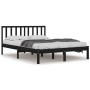 Estructura de cama de madera maciza de pino negra 140x190 cm de vidaXL, Camas y somieres - Ref: Foro24-3105055, Precio: 158,9...
