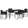 Conjunto de Comedor de Jardín 5 pcs Negro ratán sintético en Sillas de jardín | Comprar online en Foru.es