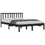 Estructura de cama de madera maciza de pino negra 140x190 cm de vidaXL, Camas y somieres - Ref: Foro24-3105055, Precio: 158,9...