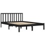 Estructura de cama de madera maciza de pino negra 140x190 cm de vidaXL, Camas y somieres - Ref: Foro24-3105055, Precio: 158,9...