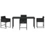 Conjunto de Comedor de Jardín 5 pcs Negro ratán sintético en Sillas de jardín | Comprar online en Foru.es