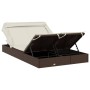 Tumbona 2 personas toldo plegable ratán PE marrón 213x118x97 cm de vidaXL, Tumbonas - Ref: Foro24-319649, Precio: 257,48 €, D...