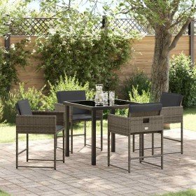 Conjunto de Comedor de Jardín 5 pcs Gris ratán sintético en Sillas de jardín | Comprar online en Foru.es