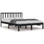 Estructura de cama de madera maciza de pino negra 200x200 cm de vidaXL, Camas y somieres - Ref: Foro24-3105095, Precio: 159,5...