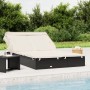 Tumbona 2 personas toldo plegable ratán PE negro 213x118x97 cm de vidaXL, Tumbonas - Ref: Foro24-319650, Precio: 257,06 €, De...