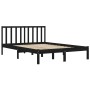 Estructura de cama de madera maciza de pino negra 200x200 cm de vidaXL, Camas y somieres - Ref: Foro24-3105095, Precio: 159,5...